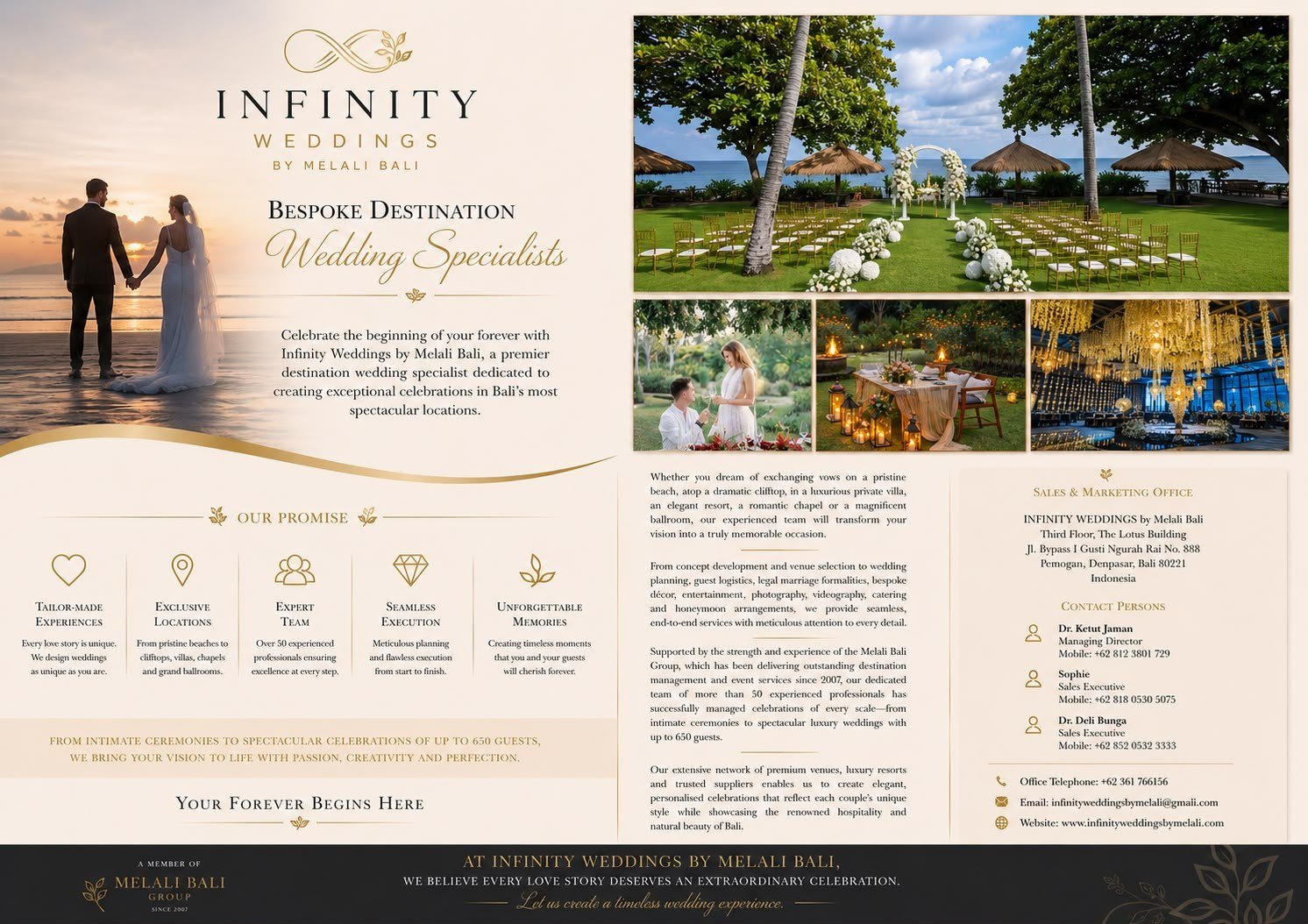 Infinity Weddings by Melali Bali flyer
