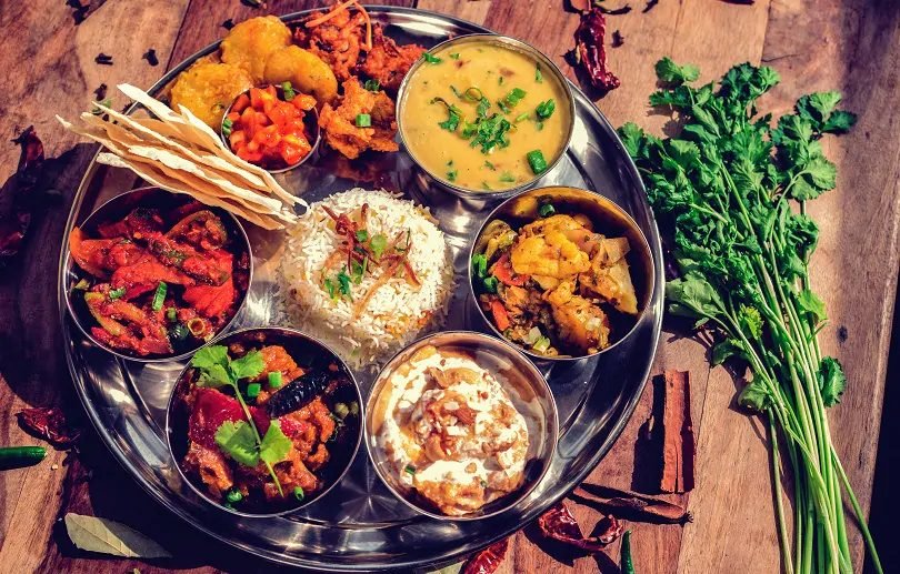 Indian wedding cuisine thali