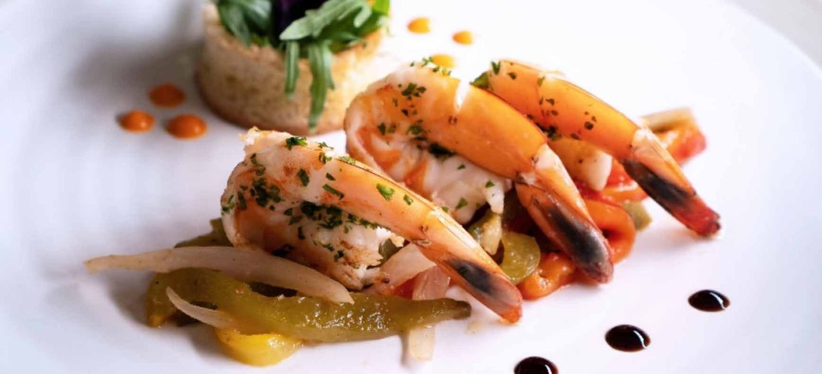 Plated seafood course from the resort culinary team