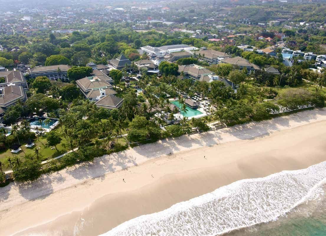 Aerial view of InterContinental Bali Resort and Jimbaran beach